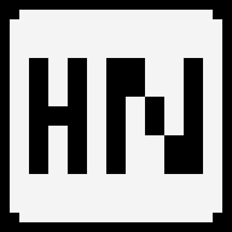 HN Glance icon: the letters HN cut out of a pixel square